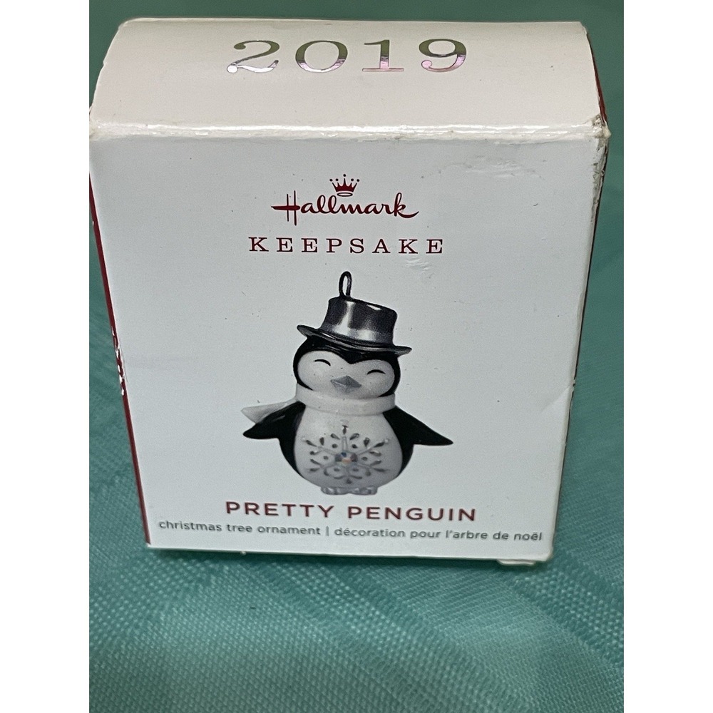 2019 Hallmark PRETTY PENGUIN Keepsake Christmas Miniature Ornament Porcelain